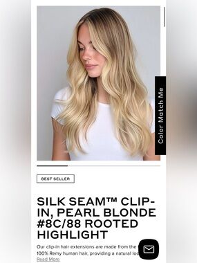 ❌SOLD❌Bellami Silk Seam Clip-In, Pearl Blonde
#8C/88 Rooted Highlight Hair